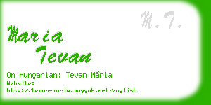 maria tevan business card