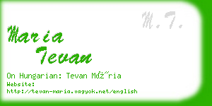 maria tevan business card